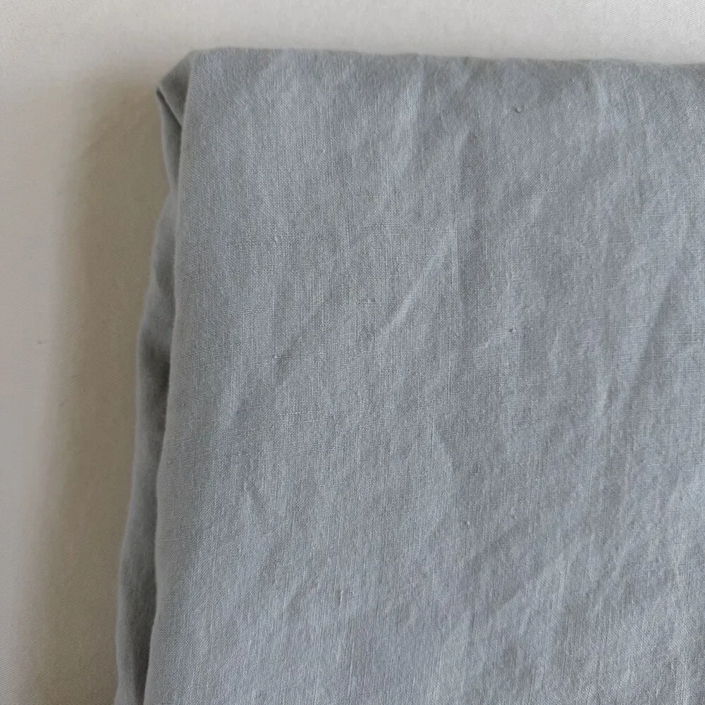West Elm European Flax 100% Linen Duvet Cover Queen / Full Size Blue Gray